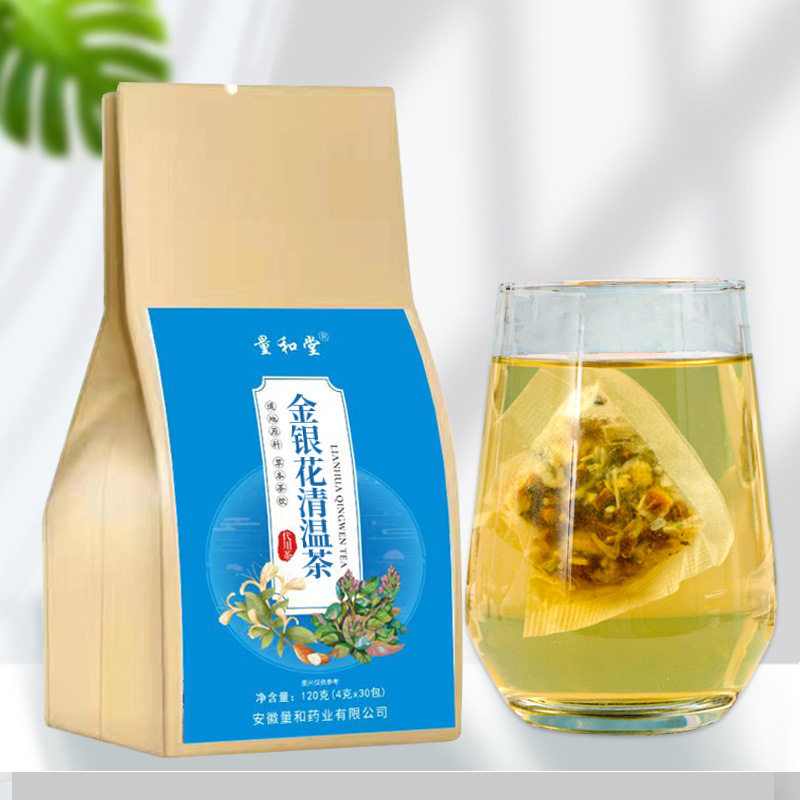 金银花清温茶百合橘皮连翘叶杏仁鱼腥草藿香薄荷甘草鲜芦根桔梗