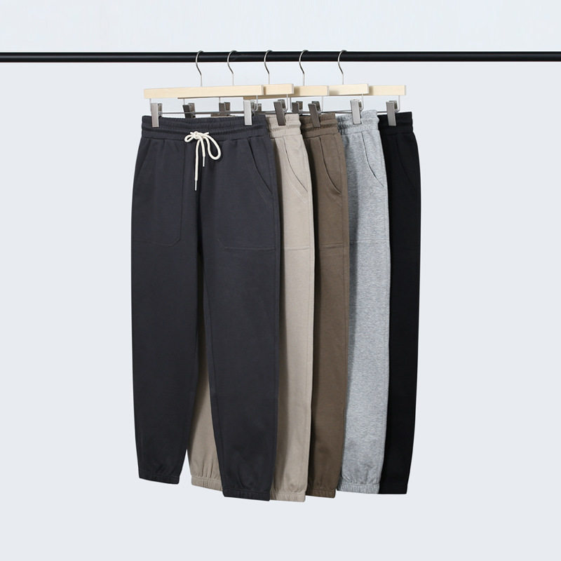 撤柜撤标(M)斜纹棉复古男女情侣潮牌长裤子日系小脚收口休闲卫裤