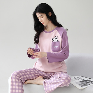 撤标撤柜（U）可外穿甜美可爱女士圆领家居服套装春秋宽松舒适