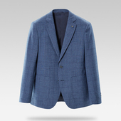 微弹休闲西服 平驳领休闲男士 品牌撤柜格纹典雅西装 外套2024春新款