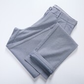 中腰透气亲肤休闲裤 简约净色舒适直筒修身 撤标撤柜 男士 H家