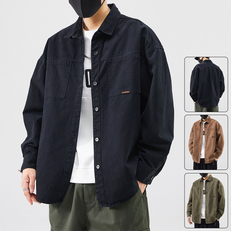 撤标撤柜(D)春秋款纯棉衬衫男士时尚百搭潮流宽松长袖衬衣外套,男装,衬衫,淘宝优惠券,粉丝福利购,淘宝优惠卷
