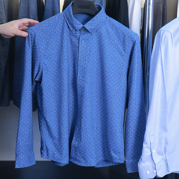 【H家】撤标撤柜！秋冬季男士简约百搭优雅提花长袖加绒衬衫上衣