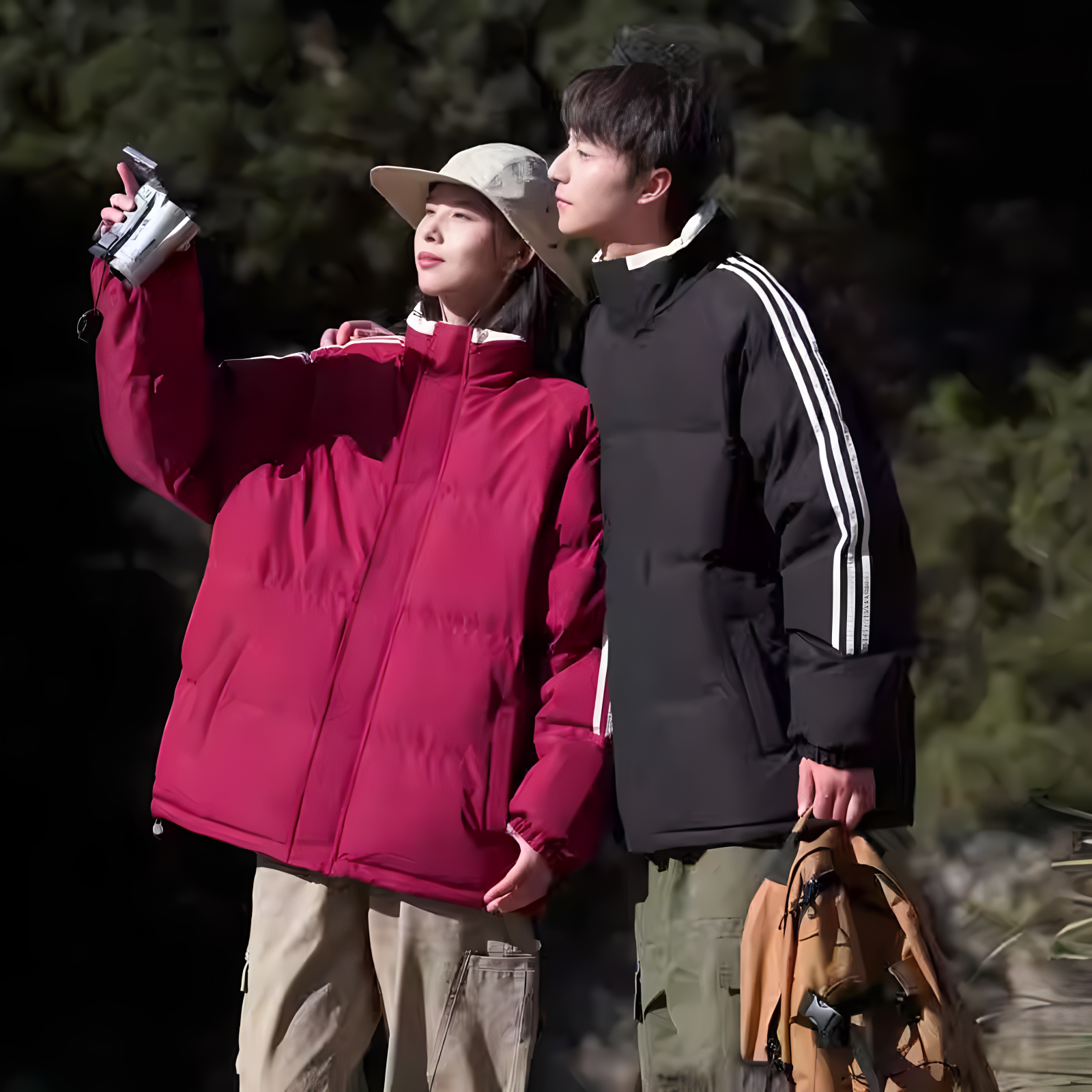 撤柜撤标2024年新款拼色条纹宽松美式潮牌加厚保暖立领棉服男女款
