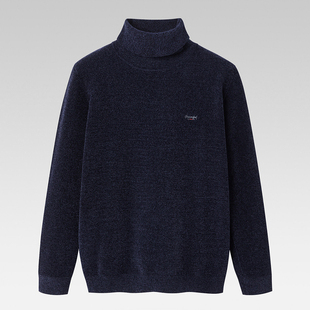 休闲可翻高领保暖针织衫 品牌同款 纯色雪尼尔柔软时尚 男士 2023冬季