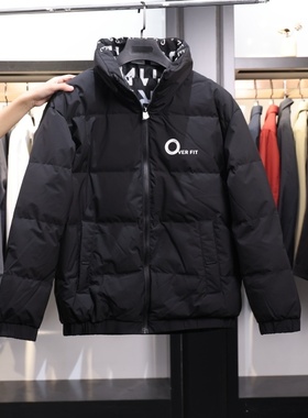 【H家】撤标撤柜！冬季男休闲时尚保暖防风立领短款双面穿羽绒服