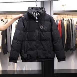 【H家】撤标撤柜！冬季男休闲时尚保暖防风立领短款双面穿羽绒服