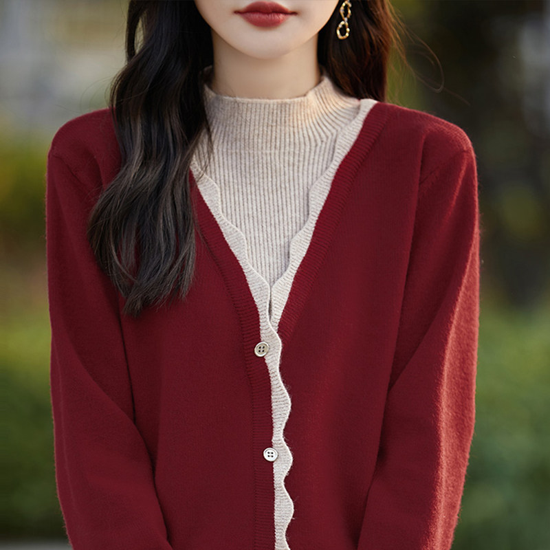 撤柜撤标(A)假两件半高领针织打底衫女春秋内搭大码女装秋冬毛衣,女装/女士精品,毛针织衫,淘宝优惠券,粉丝福利购,淘宝优惠卷