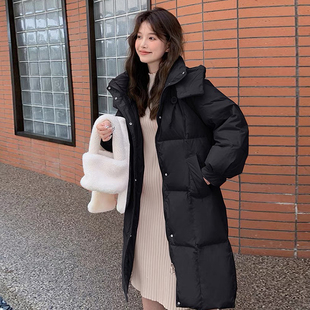 【杉家】撤标撤柜！秋冬女款韩版宽松过膝长款休闲加厚连帽羽绒服