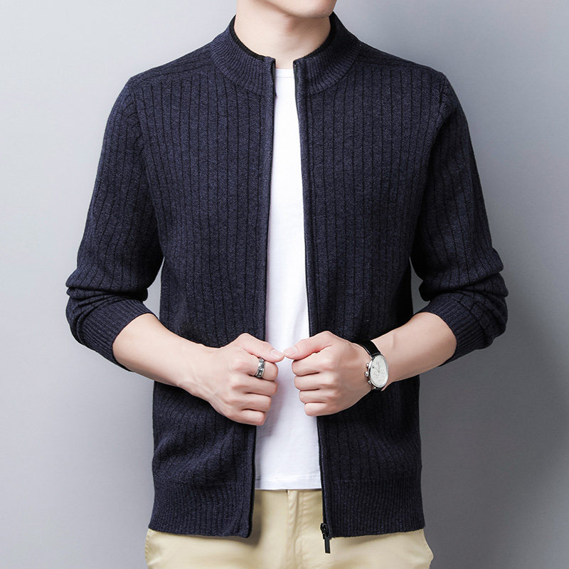 撤标撤柜(C)2025秋冬男士商务休闲立领设计竖纹100%羊毛拉链开衫,男装,针织衫/毛衣,淘宝优惠券,粉丝福利购,淘宝优惠卷