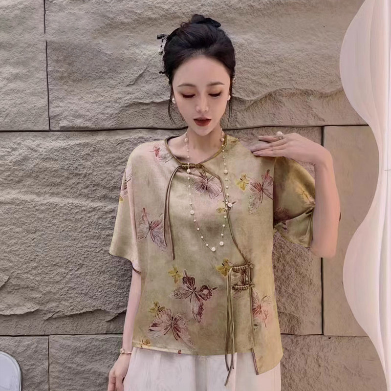 【雅家】撤标撤柜2025年夏季女士新款时尚气质盘扣中式国风短袖,女装/女士精品,上衣,淘宝优惠券,粉丝福利购,淘宝优惠卷