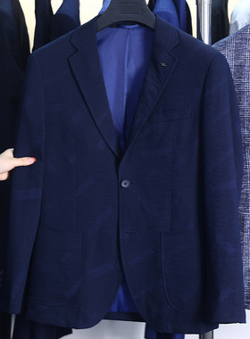 【H家】撤标撤柜！男士西装春秋时尚花纹经典平驳领休闲西服外套