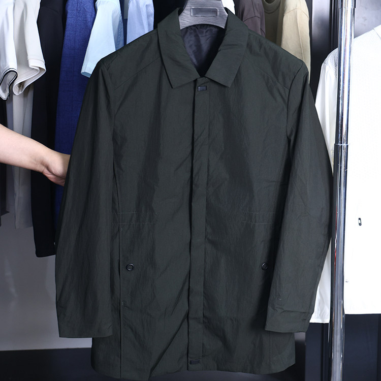 【H家】撤标撤柜！经典百搭简约纯色秋季翻领中长款商务休闲夹克