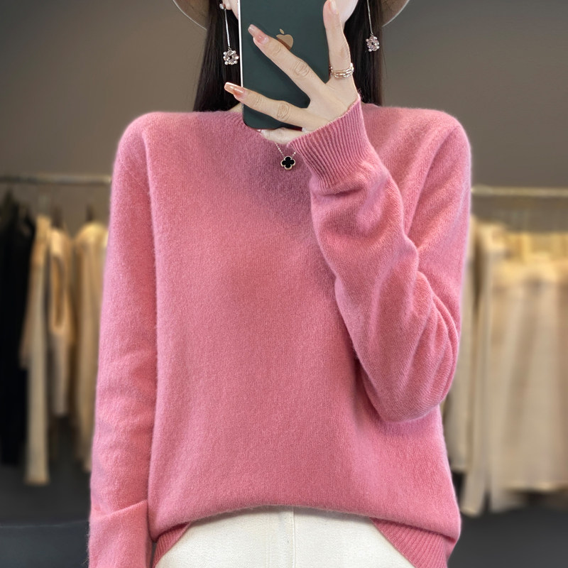 【雅家】撤标撤柜！秋冬女款简约百搭软糯舒适羊毛圆领打底针织衫