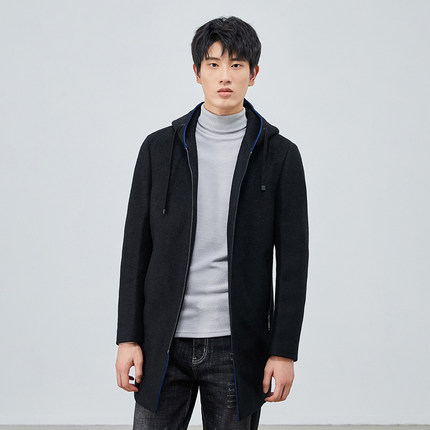 直播特价2023年冬季男士舒适时尚保暖防风加棉34羊毛大衣V5T52200