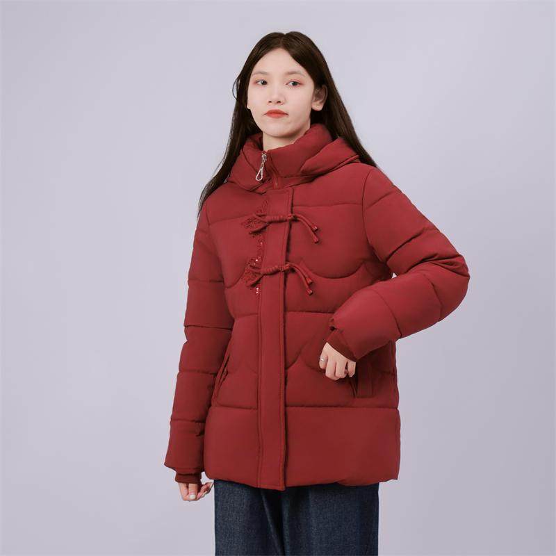 一线撤标撤柜2024年秋冬季女新款时尚中老年国风唐装连帽棉服外套