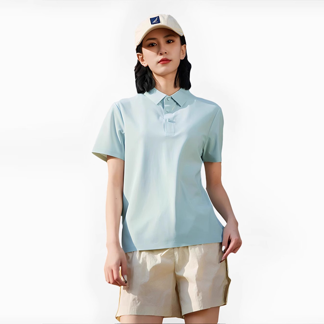 2025夏新款无痕高端柔软透气小冰格短袖POLO衫情侣款