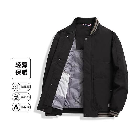 轻薄短款保暖棒球领海家剪标