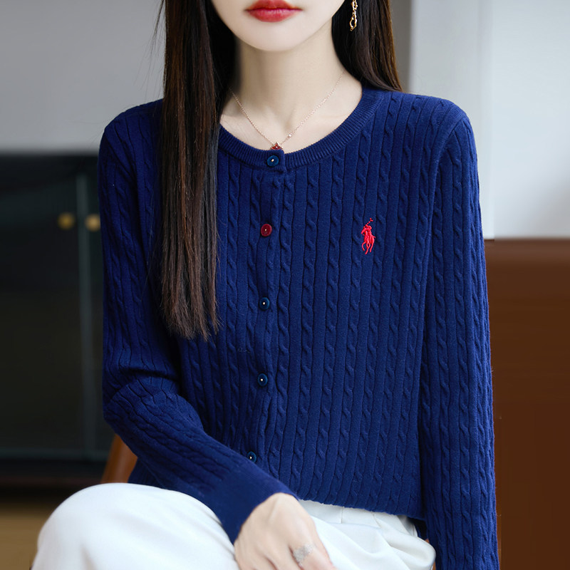 撤柜撤标(A)螺纹刺绣针织开衫外套女春秋外搭洋气大码女装上衣,女装/女士精品,毛针织衫,淘宝优惠券,粉丝福利购,淘宝优惠卷