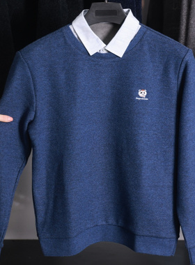 【H家】撤标撤柜！春秋纯色熊猫系列加绒有型舒适柔软双领针织衫