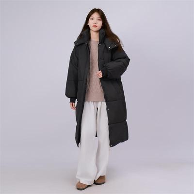 一线撤标撤柜2024年女新款过膝长款宽松显瘦加厚保暖连帽棉衣外套