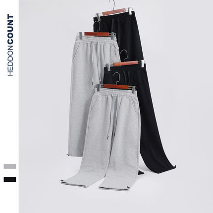 撤柜撤标(M)秋季新款350g重磅厚实宽松休闲抽绳束脚裤男加绒卫裤