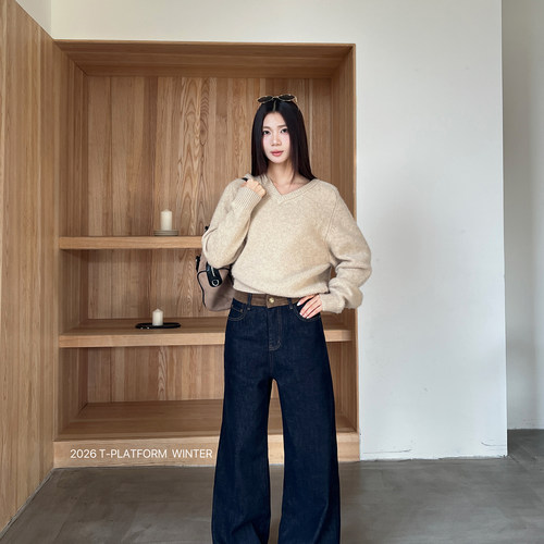 小个子女高腰遮胯显瘦牛仔裤