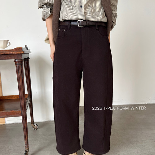 高腰加厚面料遮胯显腿直牛仔裤