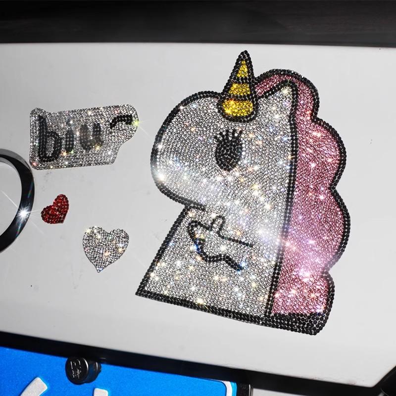 可爱独角兽汽车钻石小恐龙加油贴