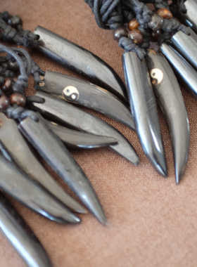 印度纯手工制作骆驼骨吊坠毛衣链项链民族风