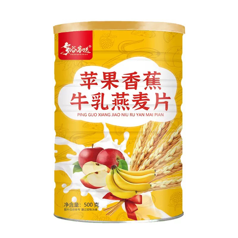 多谷客选 苹果香蕉牛乳燕麦片500克/罐*1罐