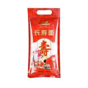 长寿面398克 生日挂面 袋 寿面 面条 6袋 冠淮
