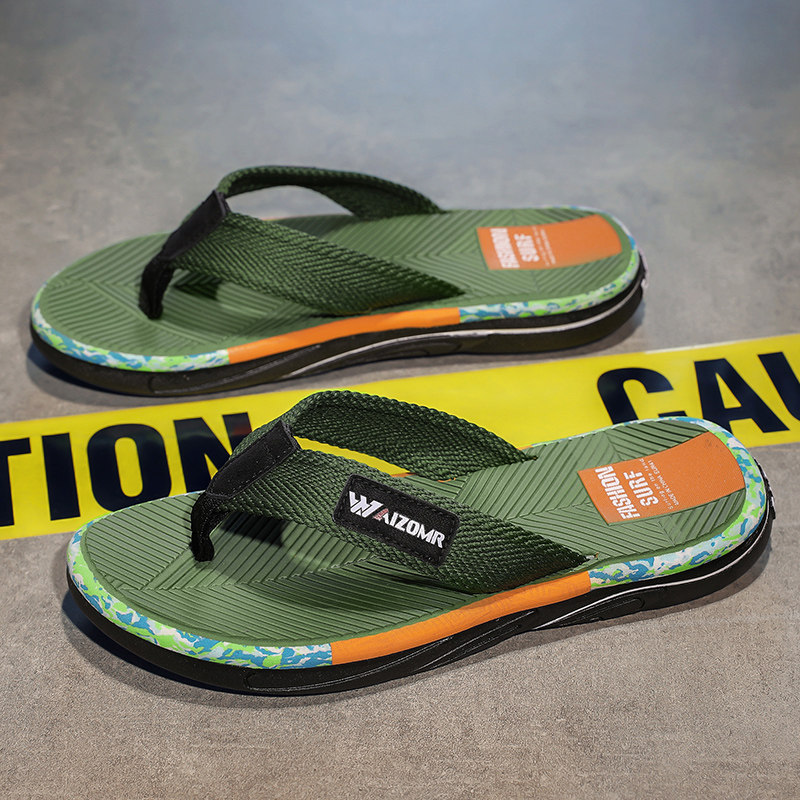 外贸出口男士布带人字拖户外穿耐磨软底高端防滑防臭沙滩凉拖鞋潮