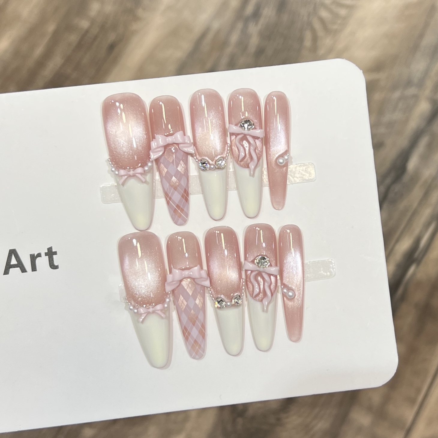 粉缎甜心少女手工穿戴甲