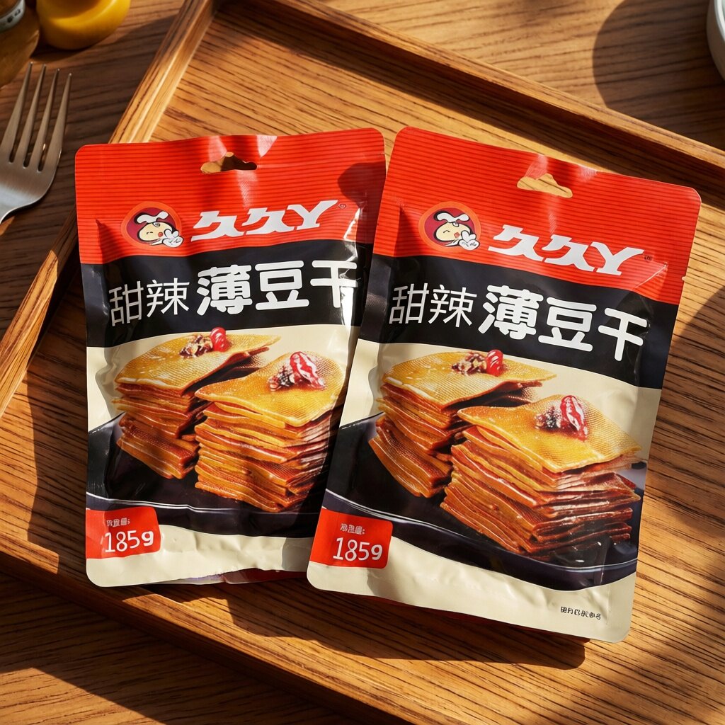 久久丫甜辣薄豆干185g*2袋手撕豆腐干麻辣香干特产素食零食小吃