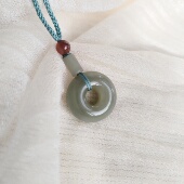 和田玉平安扣吊坠 附证书 实物拍摄默认瑕疵不退不换