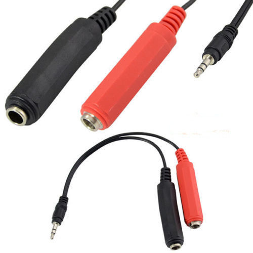 3.5mm公转双6.5母音频线3.5一分二(一公两母)3.5小三芯转双6.35