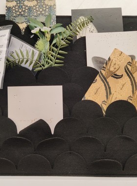 宜家留言板普鲁兰黑色美人鱼鳞整理收纳照片展示墙面毛毡材料40cm