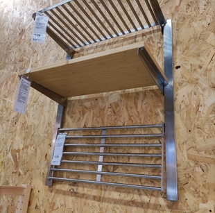 宜家康福斯悬挂杆不锈钢银色收纳架子厨房办公室书房