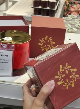 宜家云芬特香薰红色蜡烛杯橘子丁香礼盒装40小时浪漫情调礼物北欧