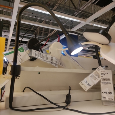 宜家纳林格LED壁装夹式夹子射灯阅读灯床头学习暖光夹灯黑色北欧