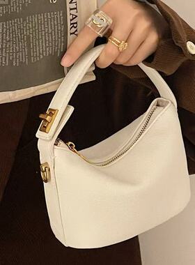 2025新潮流行上班饭盒包云朵小拎包女士PU皮革软皮迷你手提斜挎包