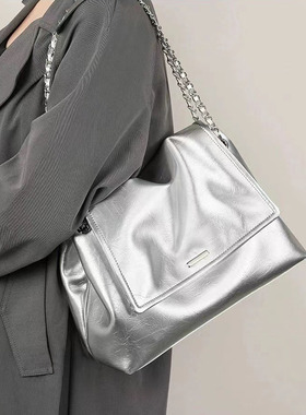 2025新款潮时尚秋冬链条包百搭大容量单肩斜挎包小众腋下包包女