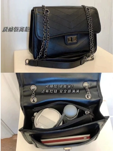 Сумка через плечо, сумка на одно плечо, модная универсальная цепь, в стиле Шанель, коллекция 2023, изысканный стиль, в западном стиле, на цепочке