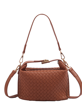 手拎时尚编织大容量包包女2025夏季简约休闲小方包韩版小众斜挎包