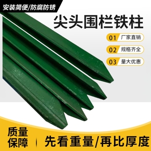 三角铁加厚实心尖头立柱铁丝网围栏立柱杆防锈铸铁养殖牛羊网户外