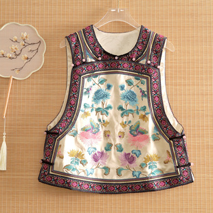 美伦新中式醋酸刺绣马甲女2025秋季原创高货贵气时尚外穿国风上衣