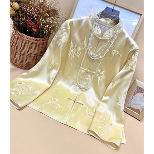 美伦「 牡丹蝶舞」贵气新中式醋酸重工刺绣上衣2026国风改良唐装