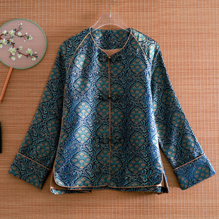 美伦蕳柏高端货桑蚕丝外套国风民族风2025真丝宋锦提花精致上衣女