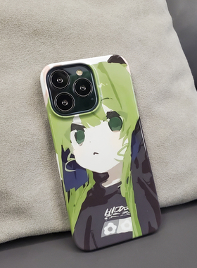 日系xsxr二次元绿色少女iphone13菲林手机硬壳15菲林壳12苹果14promax卡通11pro动漫xsmax菲林软壳78plus